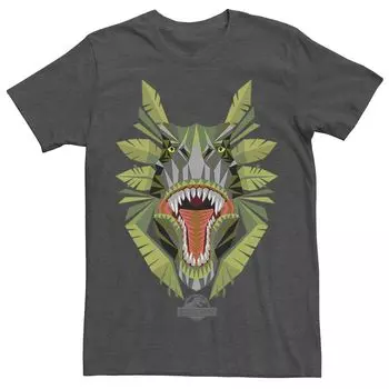 Мужская футболка с рисунком Jurassic World Tikisaur Leaf Face Roar Licensed Character