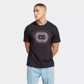 Мужская футболка с рисунком Ювентуса Adidas, черный