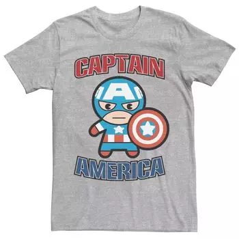 Мужская футболка с рисунком Капитана Америки Marvel Kawaii Art Collection Licensed Character