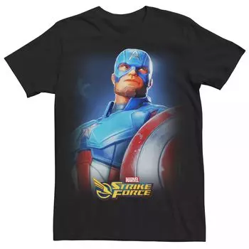 Мужская футболка с рисунком Капитана Америки Marvel Strike Force Licensed Character