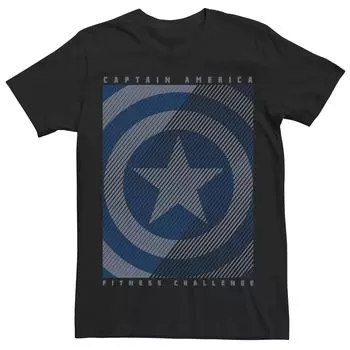 Мужская футболка с рисунком Капитана Америки в стиле ретро Shield Camp Licensed Character