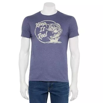 Мужская футболка с рисунком Keep it Reel Generic, цвет Navy Heather