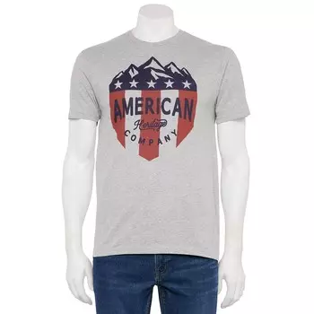 Мужская футболка с рисунком компании American Heritage Generic, цвет Gray Heather