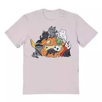 Мужская футболка с рисунком котят на Хэллоуин и Хэллоуин Licensed Character, цвет Ice Gray