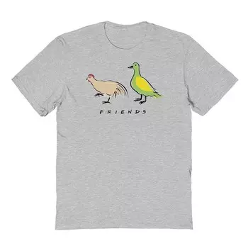 Мужская футболка с рисунком курицы и утки Licensed Character, цвет Sport Gray