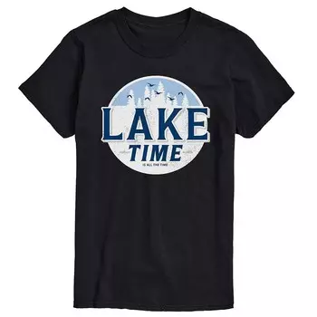 Мужская футболка с рисунком Lake Time Licensed Character, черный