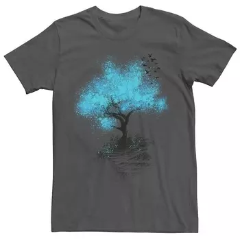 Мужская футболка с рисунком «Leaving Home Tree Birds» Licensed Character, цвет Charcoal