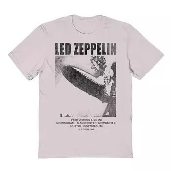 Мужская футболка с рисунком Led Zeppelin Birmingham Licensed Character, цвет Ice Gray