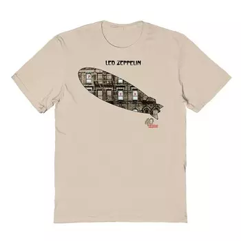 Мужская футболка с рисунком Led Zeppelin Building Licensed Character, песочный