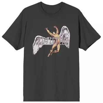 Мужская футболка с рисунком Led Zeppelin Icarus Licensed Character, серый