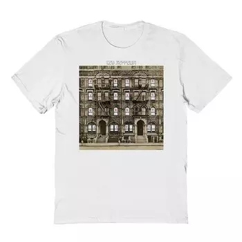 Мужская футболка с рисунком Led Zeppelin Physical Graffiti 2 Licensed Character, белый