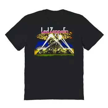 Мужская футболка с рисунком Led Zeppelin Spotlight Licensed Character, черный