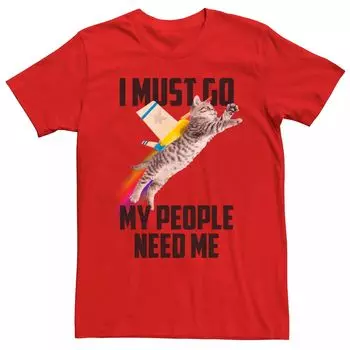 Мужская футболка с рисунком летающего кота My People Need Me Licensed Character