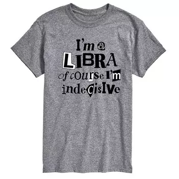 Мужская футболка с рисунком Libra Indecisive Licensed Character, цвет Heather Gray