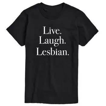Мужская футболка с рисунком Live Laugh Lesbian Licensed Character