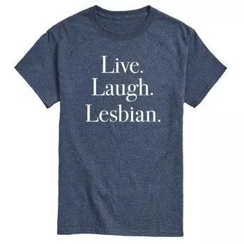 Мужская футболка с рисунком Live Laugh Lesbian Licensed Character