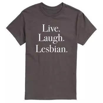 Мужская футболка с рисунком Live Laugh Lesbian Licensed Character