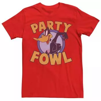 Мужская футболка с рисунком Looney Tunes Party Fowl Daffy Portrait Licensed Character
