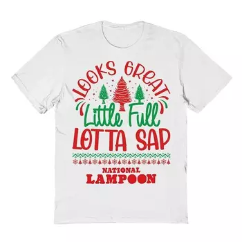 Мужская футболка с рисунком Lotta Sap National Lampoon's Christmas Vacation Licensed Character, белый