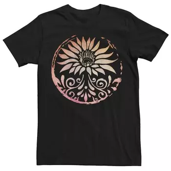 Мужская футболка с рисунком Lotus Circle Licensed Character, черный