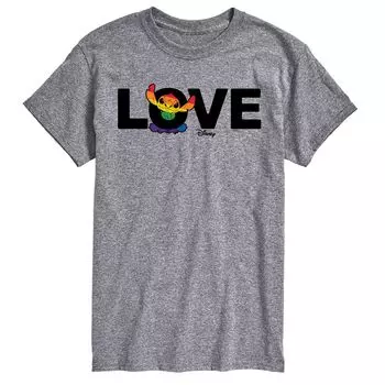 Мужская футболка с рисунком Love Stitch Disney's Lilo & Stitch License, серый