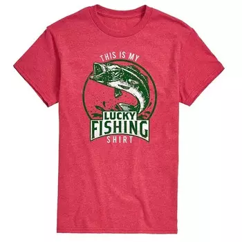 Мужская футболка с рисунком Lucky Fishing Shirt Licensed Character, красный