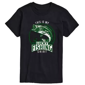 Мужская футболка с рисунком Lucky Fishing Shirt Licensed Character, черный