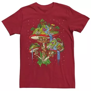 Мужская футболка с рисунком Magic Mushroom Island Licensed Character, цвет Cardinal