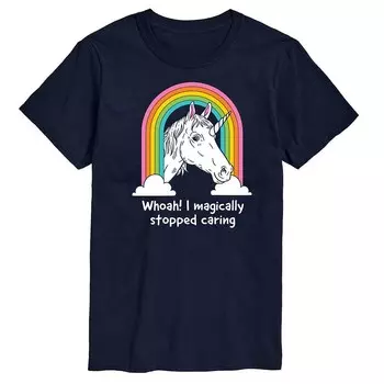 Мужская футболка с рисунком Magically Stop Caring Licensed Character, темно-синий