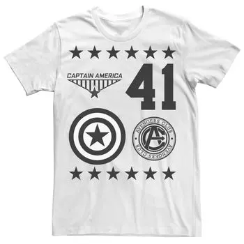 Мужская футболка с рисунком Marvel Avengers Captain America Reppin Licensed Character