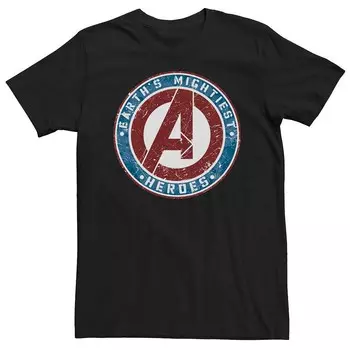 Мужская футболка с рисунком Marvel Avengers Earth's Mightiest Heroes, черный