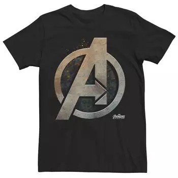 Мужская футболка с рисунком Marvel Avengers Infinity War Steel Shield Licensed Character