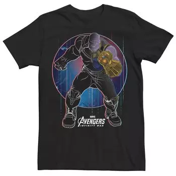 Мужская футболка с рисунком Marvel Avengers Infinity War Thanos Lineation Licensed Character
