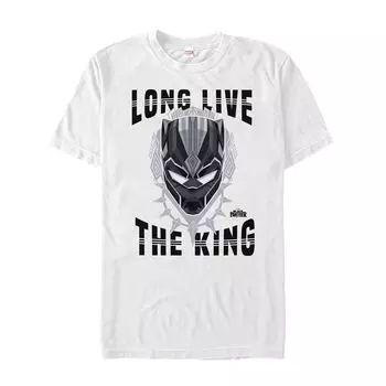 Мужская футболка с рисунком Marvel Black Panther Long Live the King Licensed Character