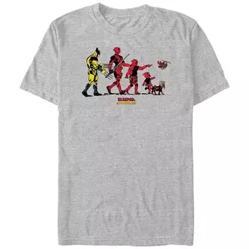 Мужская футболка с рисунком Marvel Deadpool And Wolverine Family Walk, цвет Athletic Heather