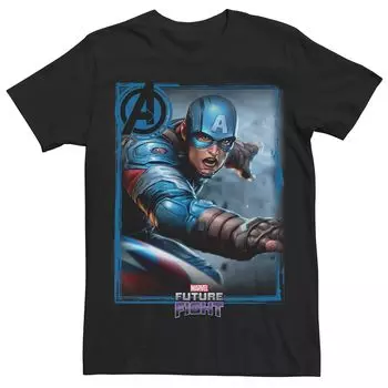 Мужская футболка с рисунком Marvel Future Fight Капитан Америка Licensed Character
