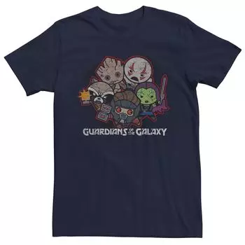 Мужская футболка с рисунком Marvel Guardians of the Galaxy Kawaii Art Collection Licensed Character