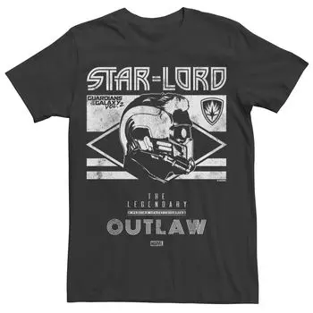 Мужская футболка с рисунком Marvel Guardians of the Galaxy 2 Star Lord Outlaw Licensed Character