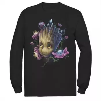 Мужская футболка с рисунком Marvel Guardians Of The Galaxy Groot Flowers Licensed Character