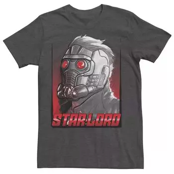 Мужская футболка с рисунком Marvel Guardians of the Galaxy Star Lord Shading Licensed Character