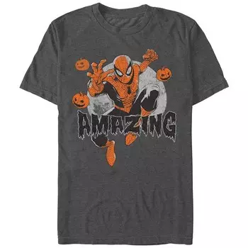 Мужская футболка с рисунком Marvel Spider-Man Amazing Halloween, цвет Charcoal Heather