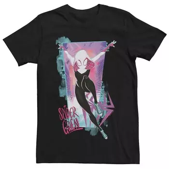 Мужская футболка с рисунком Marvel Spiderman Across the Spider Verse Spider-Gwen, черный