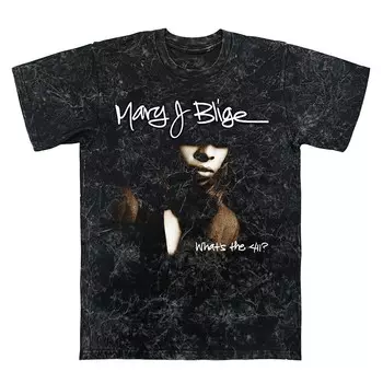 Мужская футболка с рисунком Mary J Blige 411 Cover Licensed Character, цвет Black Mineral Wash