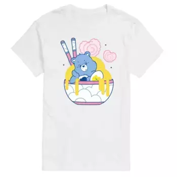 Мужская футболка с рисунком медведей Care Bears Grumpy Ramen Bowl Licensed Character, белый