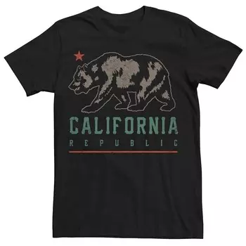 Мужская футболка с рисунком медведя California Republic Licensed Character, черный