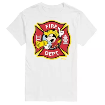 Мужская футболка с рисунком Микки Мауса Disney's Fire Dept., белый