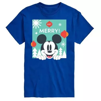 Мужская футболка с рисунком Микки Мауса Disney's Get Merry, цвет Royal Blue