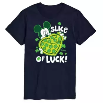 Мужская футболка с рисунком Микки Мауса «Кусочек удачи» Disney, синий