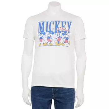 Мужская футболка с рисунком Микки Мауса Licensed Character, белый