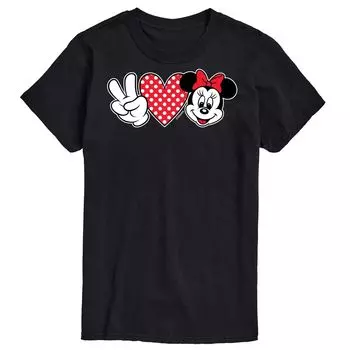 Мужская футболка с рисунком Минни Маус Disney's Peace Love Minnie Licensed Character